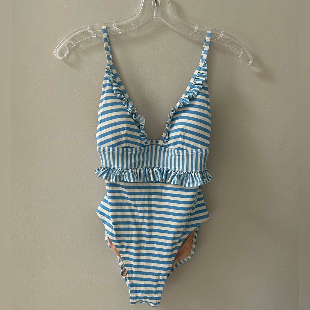J. Crew Blue Striped One Piece